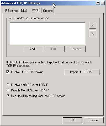 WINS Configuration.